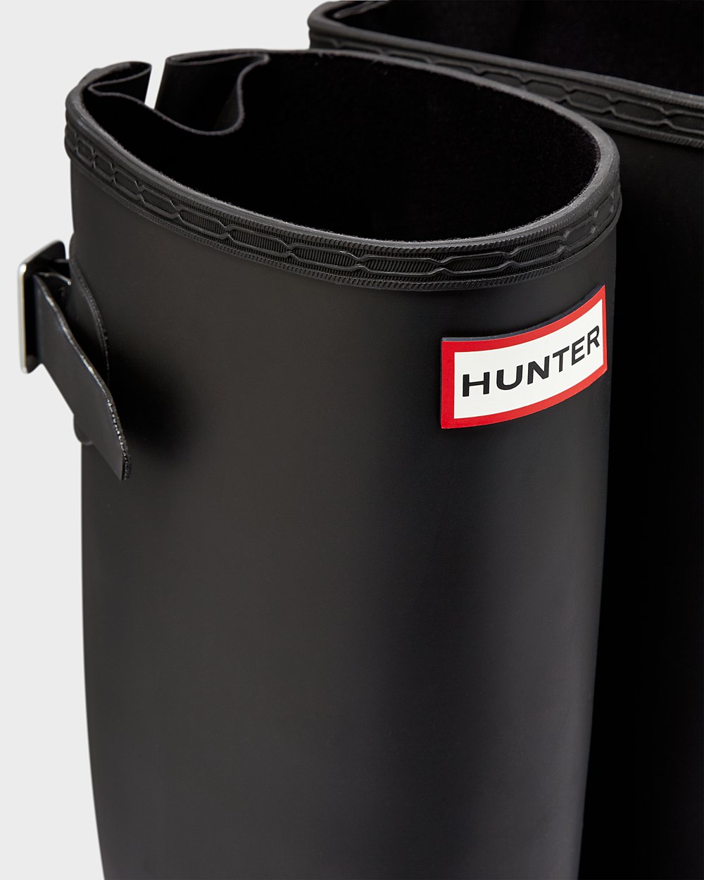 Womens Tall Rain Boots - Hunter Original Back Adjustable (78QBODNLF) - Black